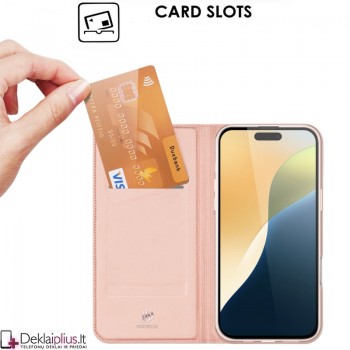 Dux Ducis Skin Pro dirbtinės odos dėklas - rausvas (Apple Iphone 16 Plus) Dux Ducis Skin Pro dirbtinės odos dėklas - rausvas (Apple Iphone 16 Plus)
